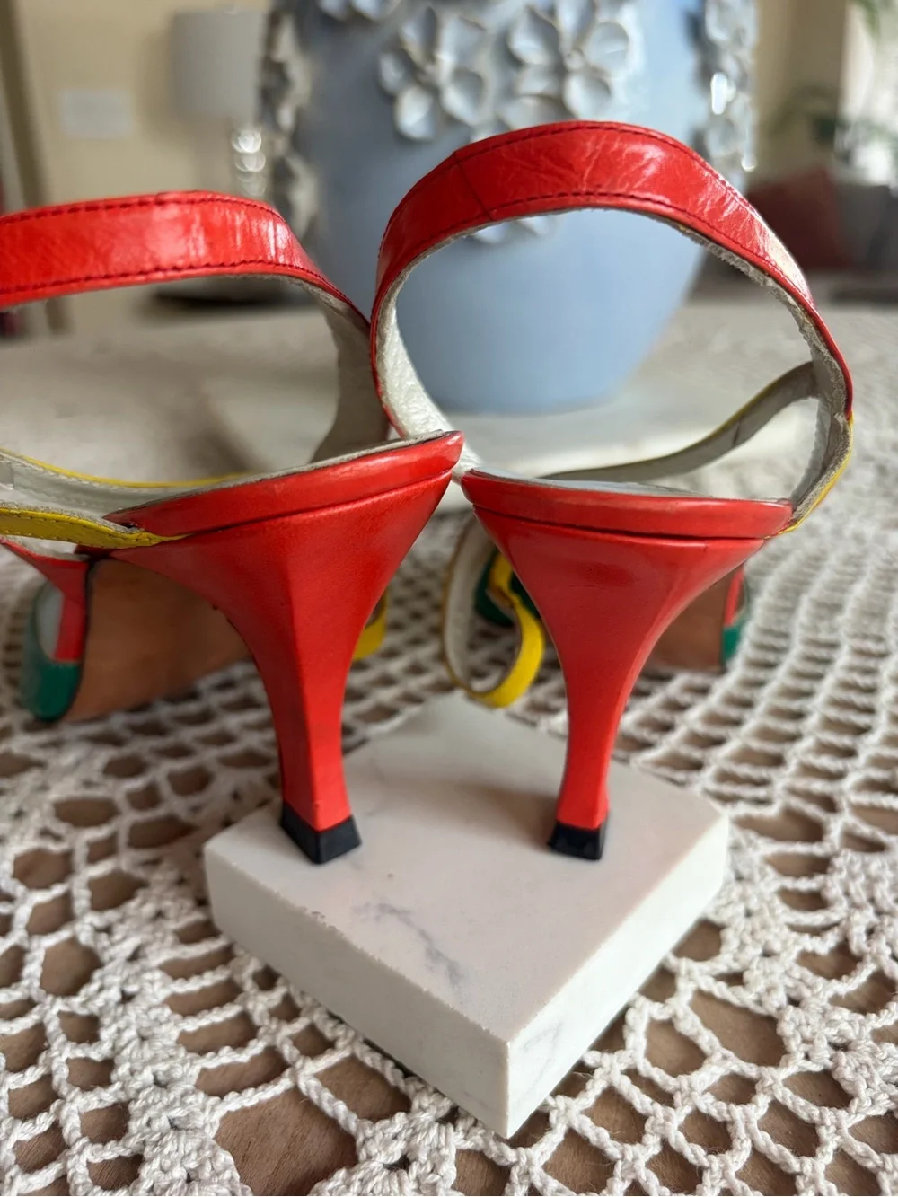 ✨Vintage dabal de lis Leather Slingback Heels